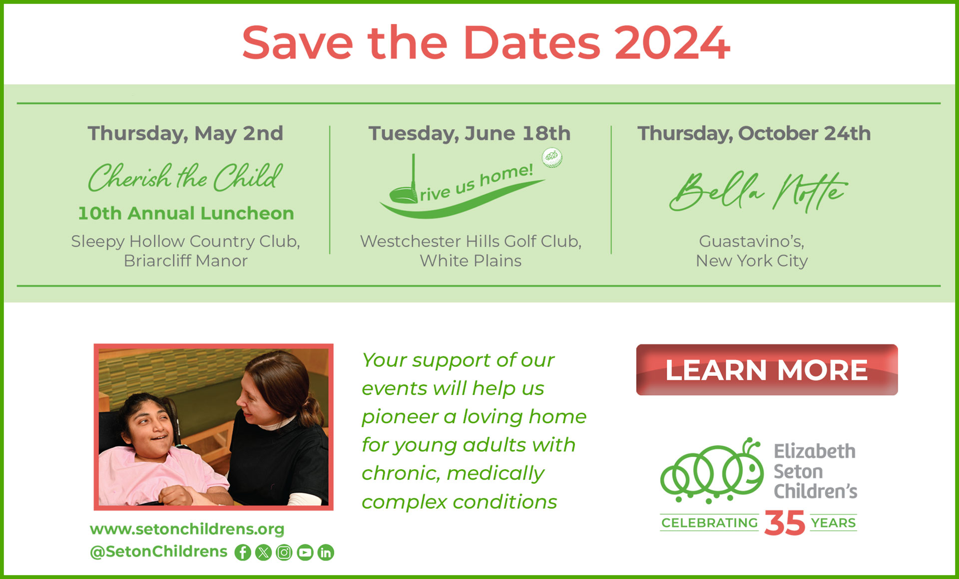 Save the Dates 2024 Elizabeth Seton Children's